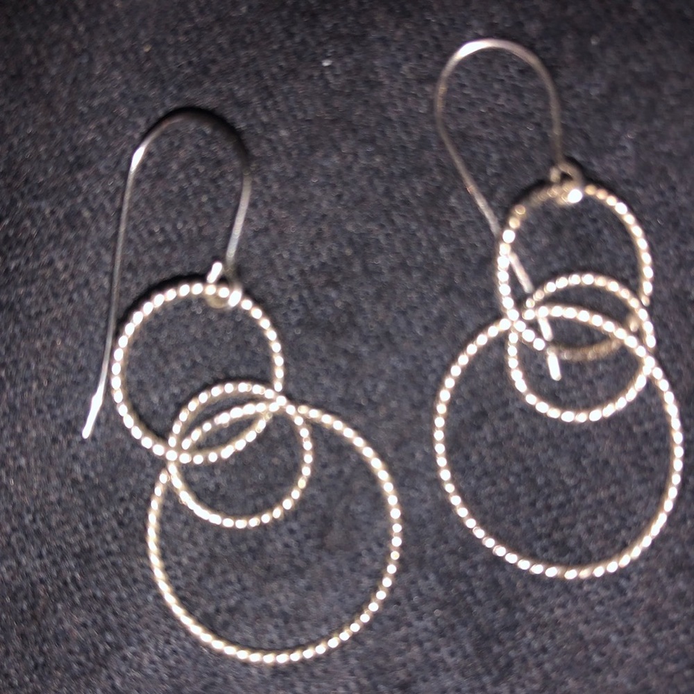 Sterling silver circle earrings.